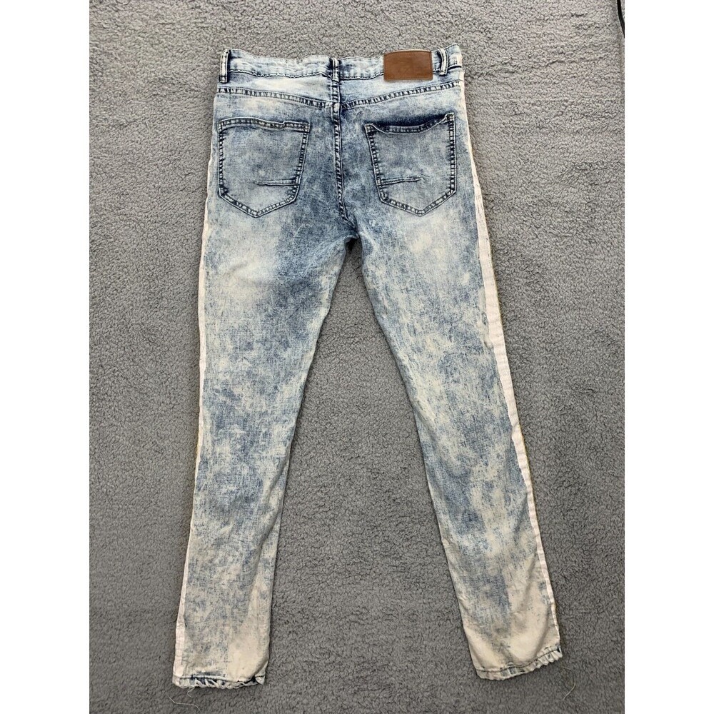WAIMEA Skinny Fit Painted Seam Wearable Art-to-Wear Emo Grunge Punk Denim Jeans - Picture 4 of 12